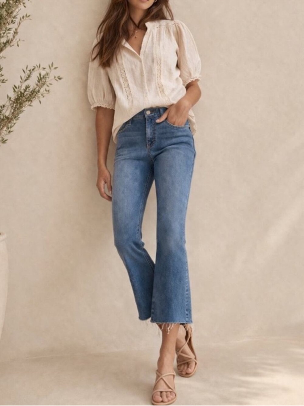 PAIGE rory crop flare sylmar stretch jeans size 32